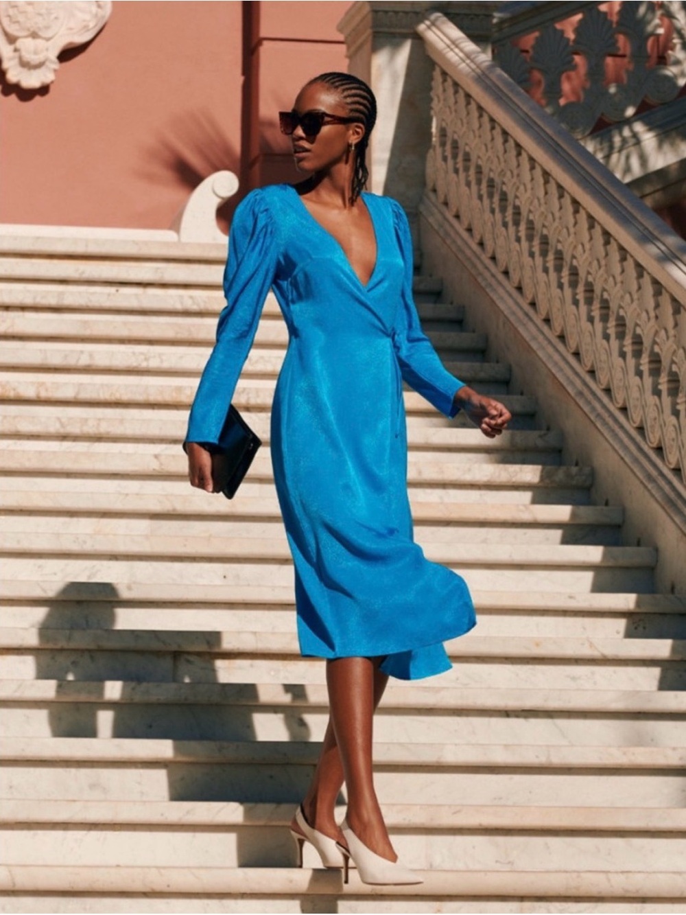 & OTHER STORIES Dotted Jacquard Midi Wrap Dress 10
